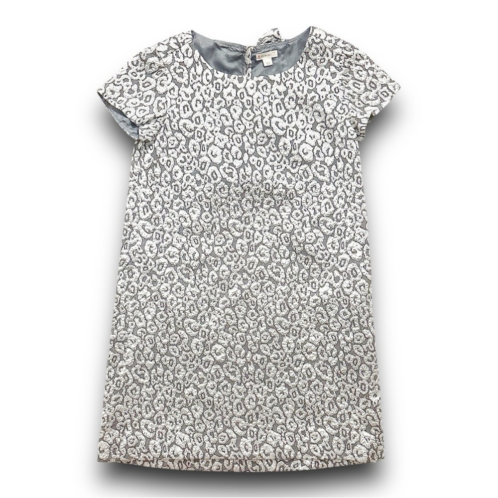 Crewcuts | Silver Metallic Jacquard Party Dress (14) 🩶